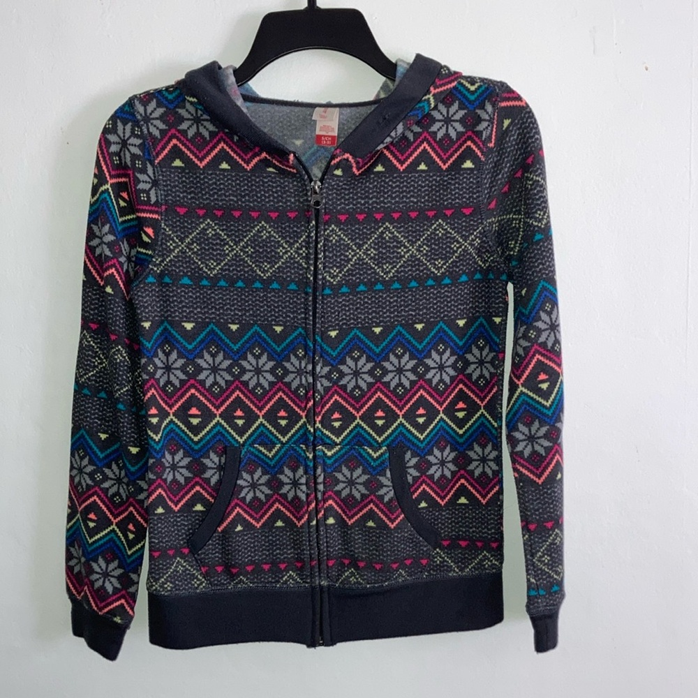No boundaries size small Fair isle fleece zip up hoodie size